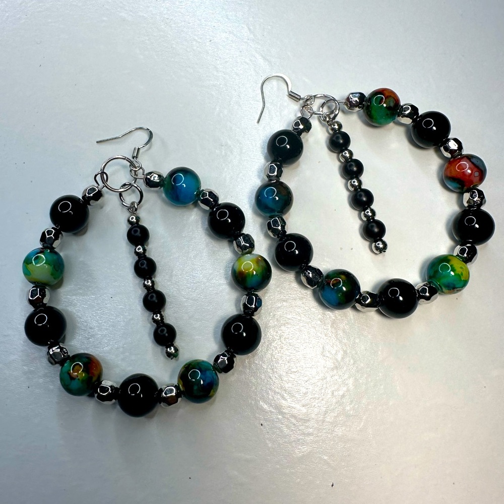 Round handmade earrings